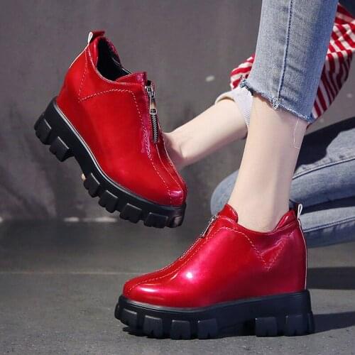 Women Shoes 2021 White Platform Shoes Woman Sneakers Women Casual Shoes Comfortable 9.5CM High Ladies Shoes Chaussure Femme