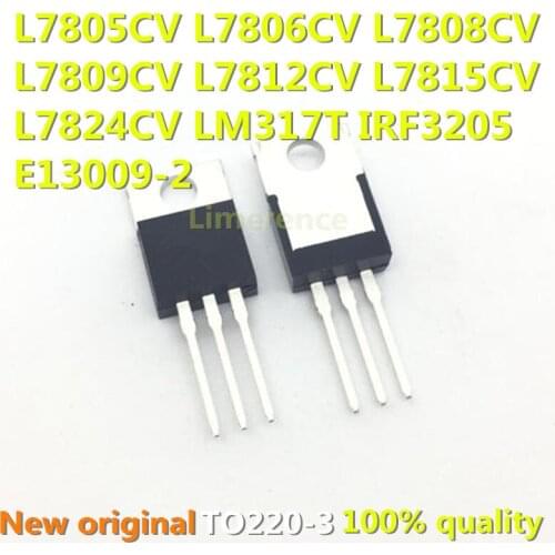 10PCS L7805CV L7806CV L7808CV L7809CV L7812CV L7815CV L7824CV LM317T IRF3205 E13009-2 TO220 TO-220 new and original IC Chipset