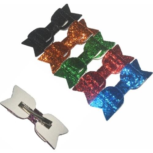 10 pcs / lot , 9 cm sequin bow with clip apparel hair headwear hair accessories 16 colors