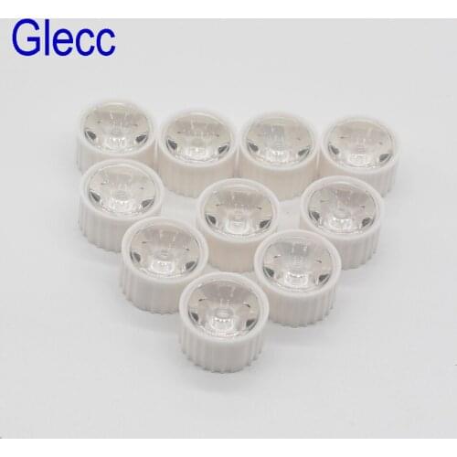 100pcs 5 15 30 45 60 90 120 Degree Angle LED Lens w/20mm Holder Flat Transparent Lens Reflector for 1W 3W High Power LED Emitter