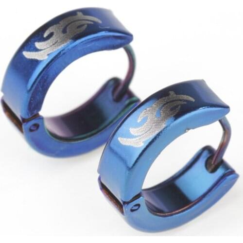 316L Stainless Steel hip hop earrings fashion Punk blue cloud jewelry wholesale