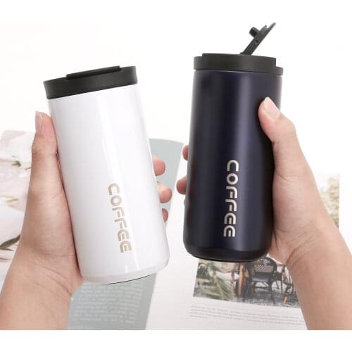 350ml/500ml Double Stainless Steel 304 Coffee Mug Leak-Proof Thermos Mug Travel Portable Thermal Cup Insulation Water Bottle