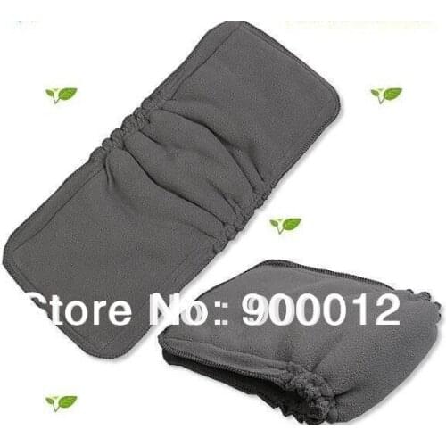 Free Shipping 200 pcs Bamboo Charcoal inserts with gussets 3+2 Baby Cloth Diaper pads Nappy Inserts