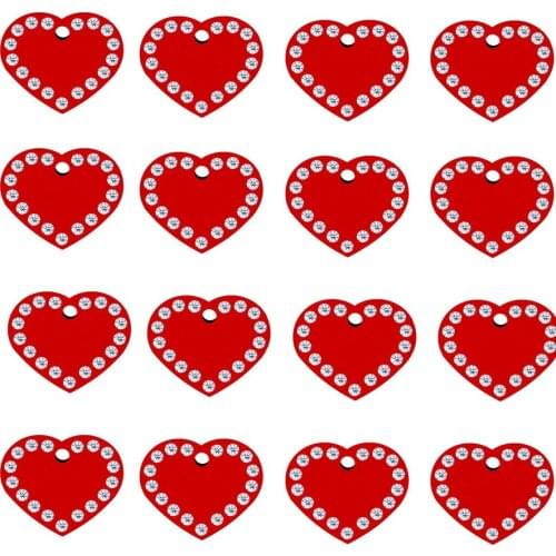 Free Shipping Pet Tags Diamond Pet ID Tags Custom Crystal Heart Shape Dog Cat ID Tag Mix Colors Pet Pendant Aluminium Alloy