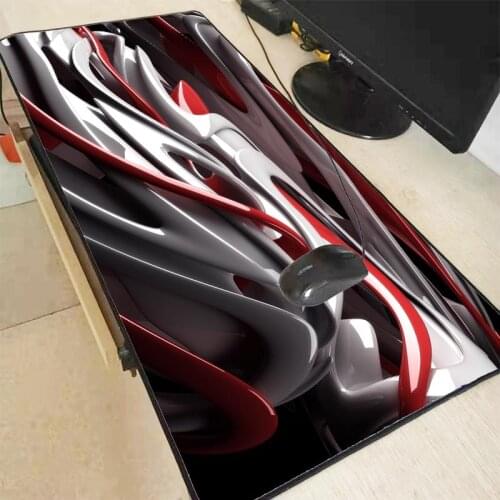 XGZ Abstract Cool Red Large Gaming Mouse Pad Gamer Locking Edge Keyboard Mouse Mat Gaming Desk Mousepad for CS GO LOL Dota Game