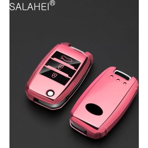 TPU Folding Car Key Cover Protection For KIA Sid Rio Soul Sportage Ceed Sorento Cerato K2 K3 K4 K5 Remote Case Keychain Styling
