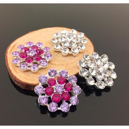 2016New 100Pcs Plum Rhinestones Flatback Button for Children Headband Kids Hair Accessories HZ125