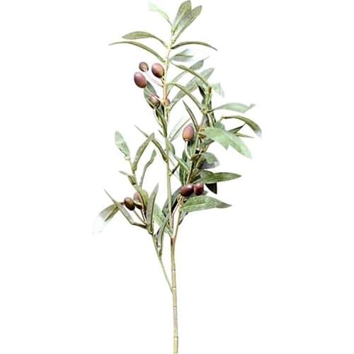 Artificial Olive Leaf Green Plants Fruits Branches Fake Leaves Home Decor