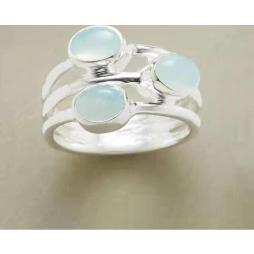 Classic Ladies Silver Color Light Green Oval Crystal Zircon Women Alloy Ring for Party Jewelry Accessories Size 5-11