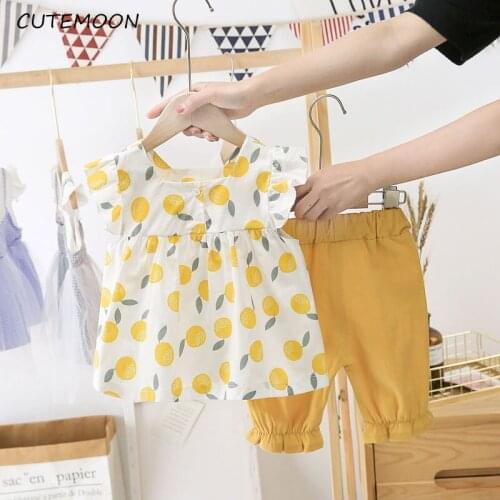 Baby Girl Clothes Set Summer Kids Short Sleeve Tops Blouse T-shirt+Shorts 2021 New Children Casual Outfits Sets For Kids