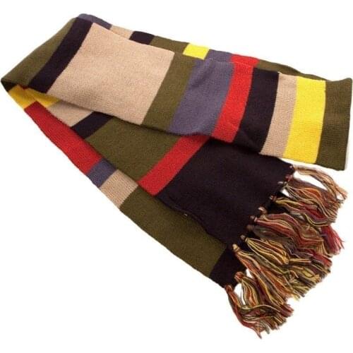 Dr. Doctor Who Licensed Fourth 4th 6' DELUXE Tom Baker Striped Fourth Doctor Scarf