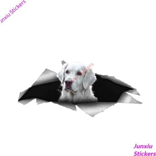 Creative Golden Retriever Dog Pet 3D Colorful Car Stickers and Decals Waterproof High Quality Cover Scratches Exterior KK13*6cm