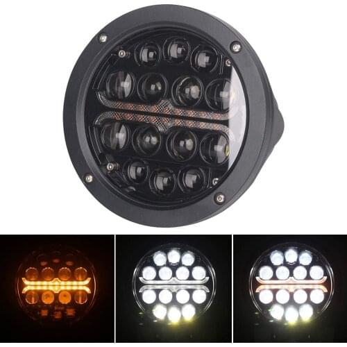 Round LED Work Light 60W 7" inch 4D Lens With Amber DRL Spot Beam LED Driving lights For Truck Pickup Tractor SUV ATV UTV x1pc