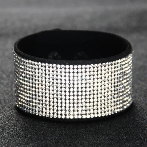 Fashion Jewelry High Quality Handmade Sparkling Crystal Rhinestone Double-Safety-Clasp Irregular Bracelets For Women