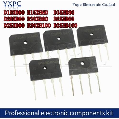 5pcs D10XB60 D15XB60 D15XB80 D20XB60 D20XB80 D25XB60 D25XB80 D20XB100 D25XB100 Bridge Rectifiers ZIP-4