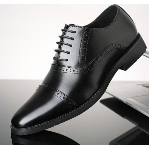 Men Business Dress Shoes Black /Brown Wedding Oxford Shoes casual Flats Shoes Men Leather Classic Fashion Oxfords Shoes D12-27