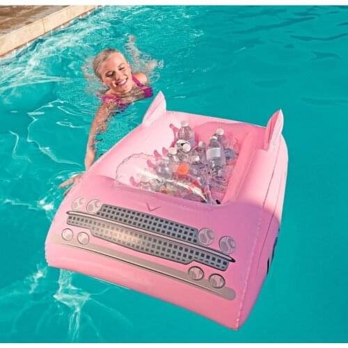 Inflatable Car Ice Bucket Drink Holder Pool Floating Beverage Salad Fruit Serving Bar Cooler Pool Party Accessories Water Fun