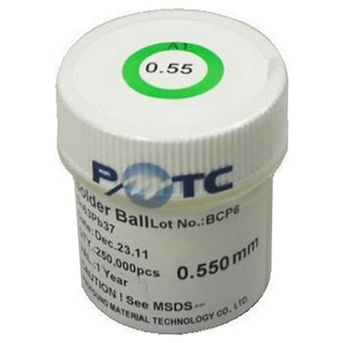 PMTC 250K BGA Solder Ball 0.2 0.25 0.3 0.35 0.4 0.45 0.5 0.55 0.6 0.65 0.76mm Leaded BGA Reballing Ball for IC Chip Rework