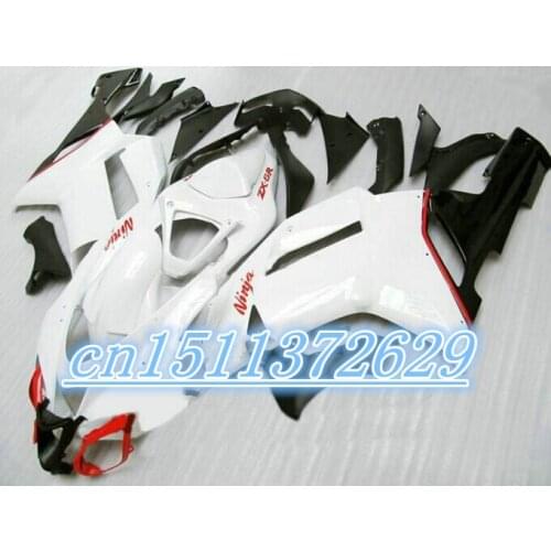 Complete Fairing Kit For Kawasaki ZX-6R Ninja 2007 2008 ZX6R 07 08 ABS Plastic Injection Motorcycle Body Kits, Bright Pure White