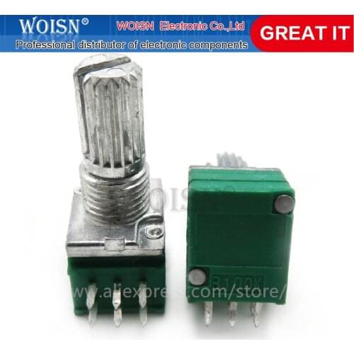 5pcs RK097G 100K single linked potentiometer B100K with a switch audio 6pin shaft 15mm amplifier sealing potentiometer In Stock