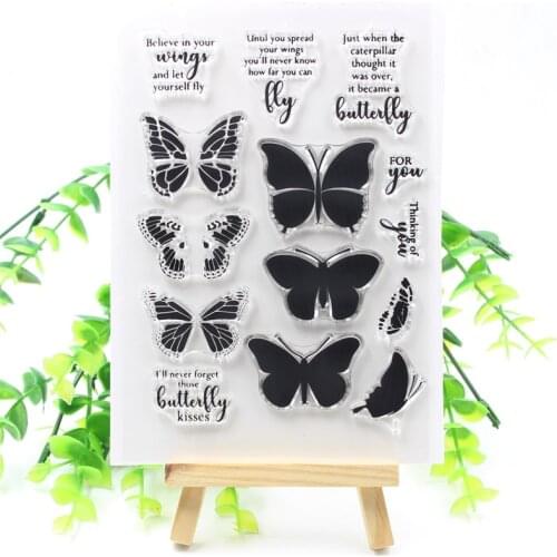 KSCRAFT Butterfly Transparent Clear Silicone Stamps for DIY Scrapbooking/Card Making/Kids Crafts Fun Decoration Supplies 437