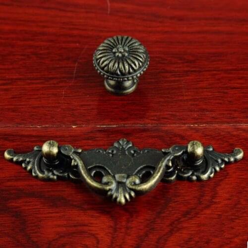 2.5" Russic retro furnituer handles antique brass drawer cabinet knobs pulls 64mm distress bronze dresser cupboard door handles