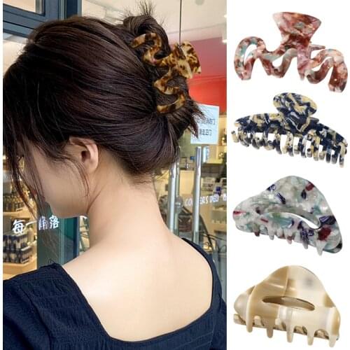 Ruoshui Woman Geometric Acetate Hair Claws Clips Elegant Hairpins Hairgrip Hair Accessories Barrettes Headewear