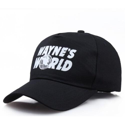 Black Waynes World Hat Costume Waynes World Baseball Caps Unisex Earth Hats Trucker Dad Hat Unisex Cap Adjustable