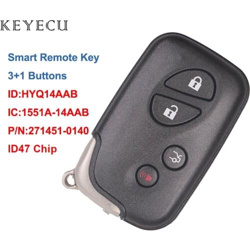 Keyecu Smart Car Remote Key for Lexus GS300 GS350 GS430 GS450h LS600h GS460 IS350 IS250 ES350, HYQ14AAB,1551A-14AAB, 271451-0140