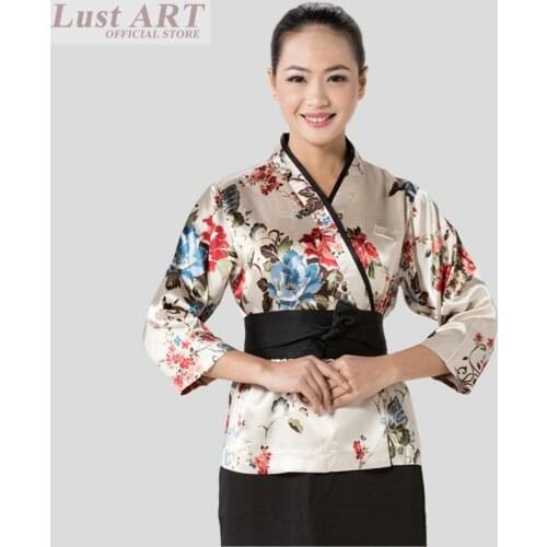 Food Service restaurant waitress uniforms japanese restaurant uniforms waitress uniform women japan restaurant uniforms B040