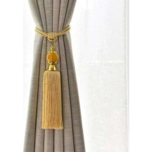 2 Pcs Tassel Curtain Tieback Room Accessories Curtain Holder Buckle Rope Handmade Weave Tassel Fringe Bandage Decoration E11696