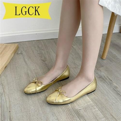 Big Size 34-43 Genuine Leather Flat Shoes Woman Wedding Leather Loafers Cowhide Flexible Spring Elegant Casual Shoes Women Flats