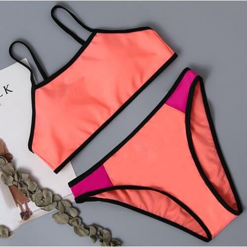 5-12 Years Girl Swimsuit Swimwear Patchwork Girl Bikini Set Two Piece Childrens Swimwear High Waist Girl Bathing Suit Beachwear