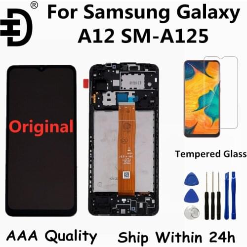 Original 6.5" For Samsung Galaxy A12 A125 LCD Display Touch Screen Digitizer For SAMSUNG A12 SM-A125F LCD Screen Replacement