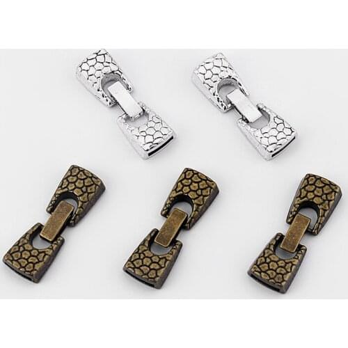 10Sets 10x2mm Snap Clasp Bracelet Finding Carving Snake Pattern For Up To 5mm 10mm Flat Leather Cord