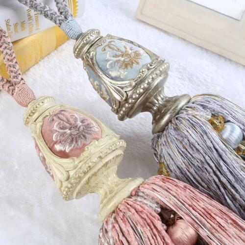 2 Pcs Luxury European Curtain Hanging Ball Curtains Tassels Long Tassel Curtain Tiebacks Bandages Brushes Curtain Accessories