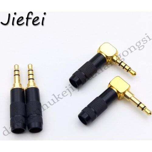 20pcs 1/8" 3.5mm 3 4 Pole Male Audio Jack Repair Headphone Earphone Plug Right Angle 90 degrees DIY Soldering Connector