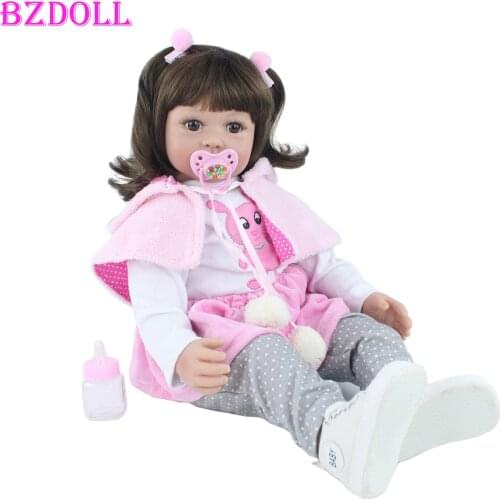 60cm Soft Silicone Viny Reborn Babies Girl Like Real Toddler Princess Alive Bebe Lovely Birthday Gift Play House Toy