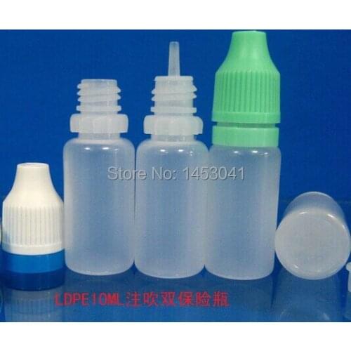 Free shipping 240pcs plastic 10ml bottle with childproof and tamper evident cap,long thin tip