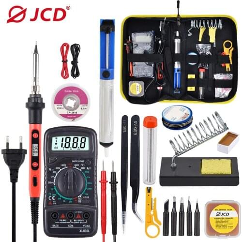 JCD Halloween Gift DIY 80W Tin Soldering Iron Electric Kit Welding Tool Soldering Stand Soldering Set for Soldering DIY Kit