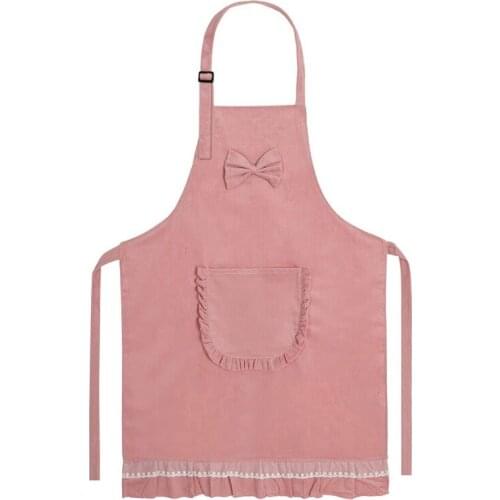 Aprons for Women Cotton Kitchen Apron with Adjustable Neck Strap and Large Pocket Apron for BBQ Cooking Baking Cleaning