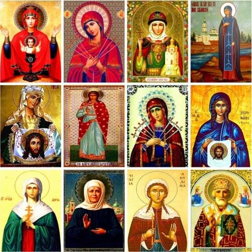 HUACAN 5D DIY Diamond Painting Full Square Drill Religion Embroidery Picture Handcraft Art Kits Lover Gift