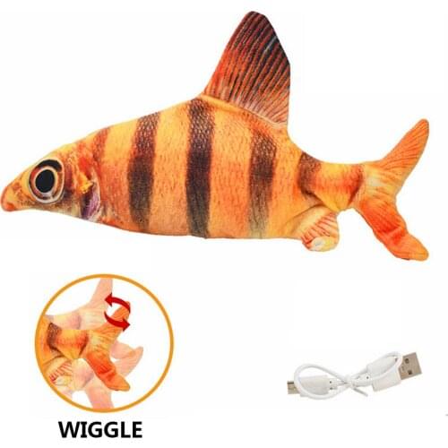 30CM Pet Cat Toy USB Charging Simulation Electric Dancing Moving Floppy Fish Catnip Toys Cats Toy For Cat Toys Interactive Dogs