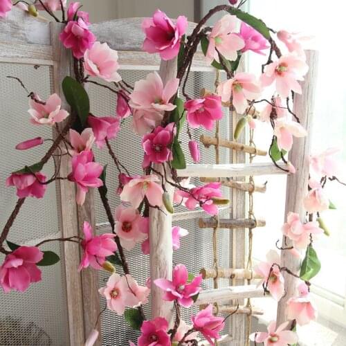 Artificial Flower Magnolia Vine 1.8M For Home Wedding Flower Party Decoration DIY Flower Wall Accessories Photography props