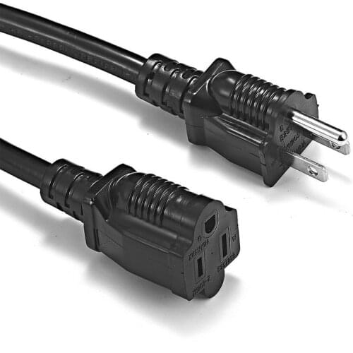 NEMA 5-15R to 5-15P Power Cable US Plug 2ft 14AWG Power Supply Cord For Bitmain PSU Antminer 3D Printer TV Pressure Cooker