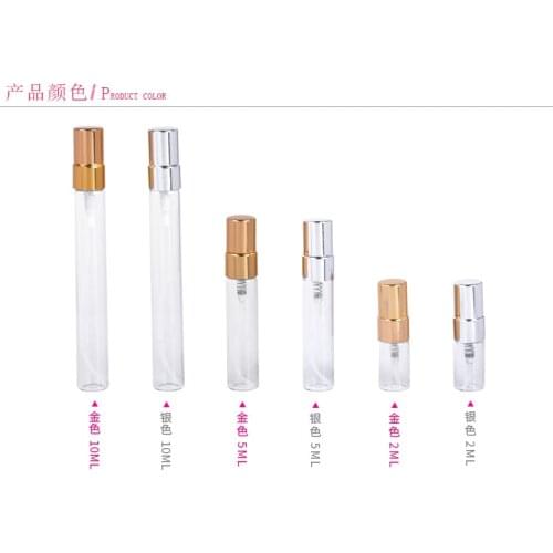MUB - 2ml 5ml 10ml (10PCS/Lot) Perfume Bottle With Spray Pump Cap Empty Perfume Glass Bottles Atomizer Refillable Bottles