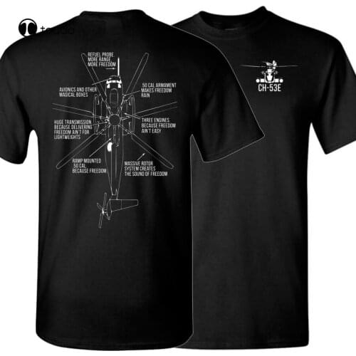 Creative Design Ch-53 Super Stallion Transport Helicopter T-Shirt Summer Cotton Short Sleeve Mens New S-5Xl Cotton Tee Shirt