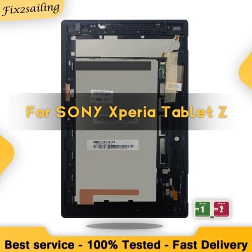 New Tested LCD With Frame For Sony Xperia Tablet Z SGP311 SGP312 SGP321 Z1 LCD Display With Monitor Touch Screen Panel Digitizer