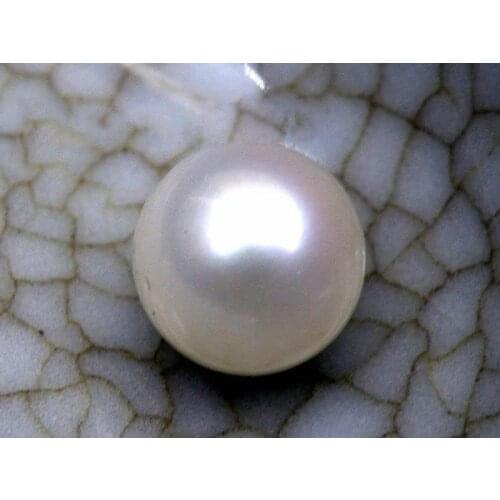 1 Pair Charming 10mm perfect round loose white south sea pearl half drilled AAA