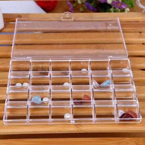 24 Slots Plastic Nail Art Storage Box Storage Boxes Box For Jewelry Diamond Embroidery Craft Bead Pill Storage Tool Case